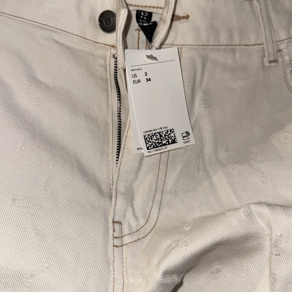 H&M Divided New FRAYED-EDGE TWILL PANTS - Picture 8 of 9